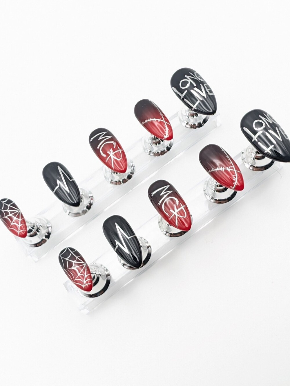 Handcrafted My Chemical Romance Nails Medium Almond